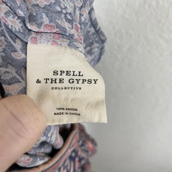 SPELL & THE GYPSY JASMINE PALAZZO PANTS – SIZE M - BOHO FLORAL WIDE LEG FESTIVAL - Picture 10 of 10